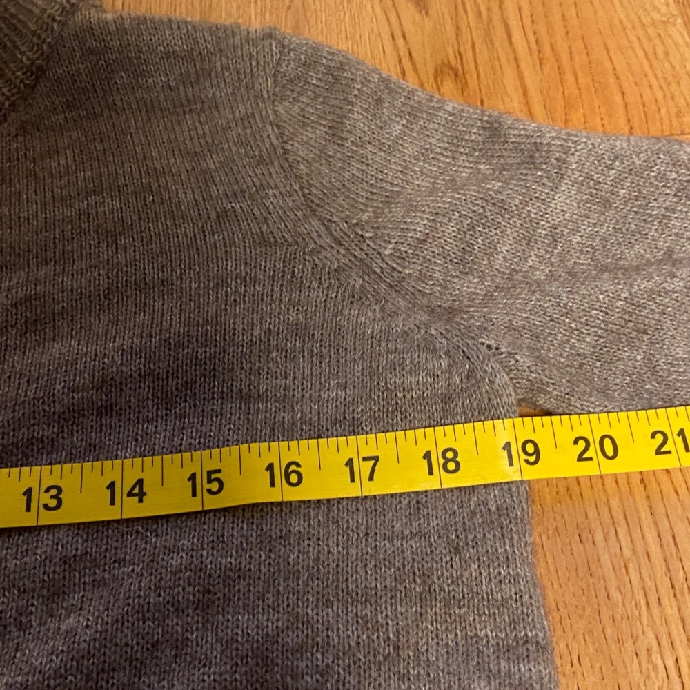 J.Crew alpaca wool collared  open-front brown/taupe cardigan sweater M - Picture 10 of 16